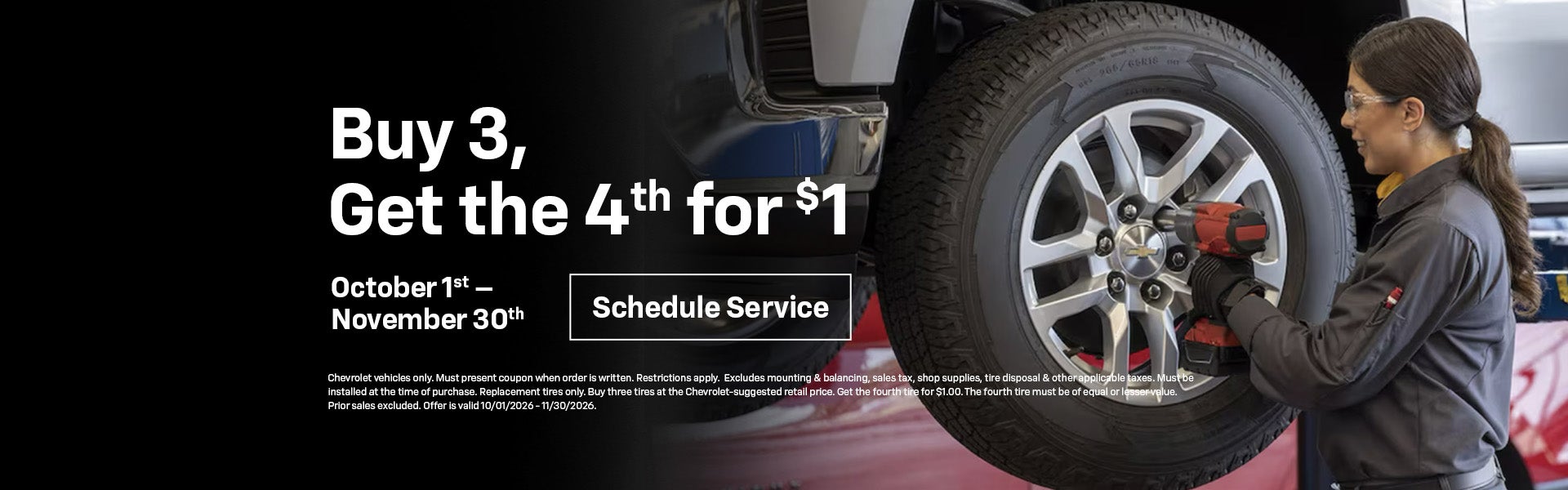 Buy 3 Tires, Get the 4th for $1